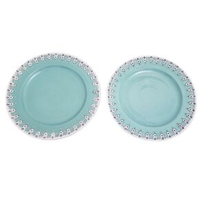 Anthropologie Rare ELKA AYAKA Ceramic 10 1/4" Dinner Plates, Set Of 2